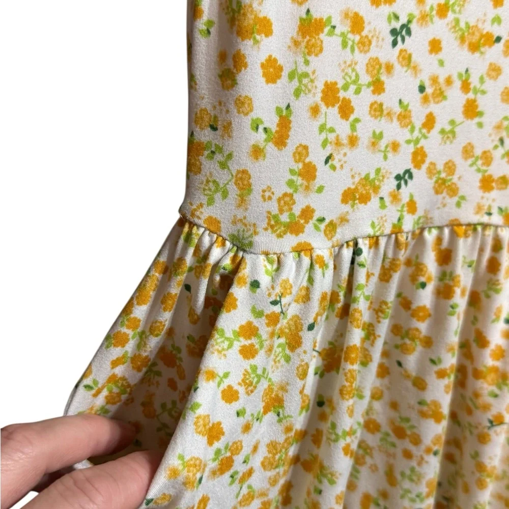 Emma & Elsa Sweet Adorable Cream & Yellow Floral Dress Girls Size 12 Cottagecore